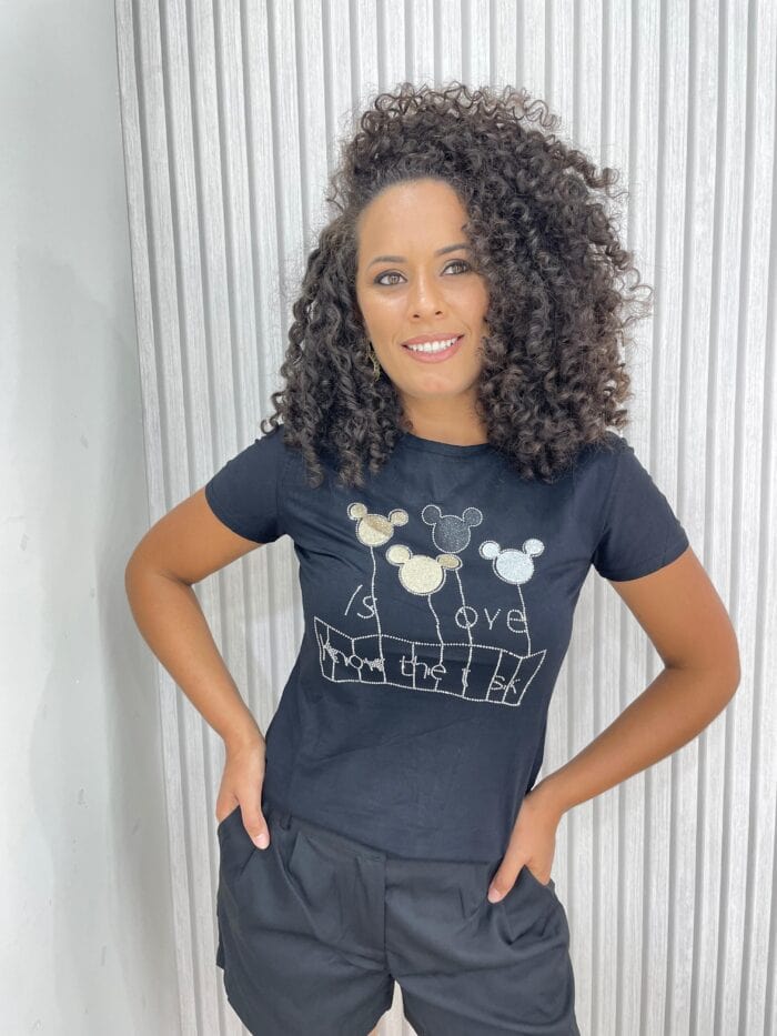 t shirt minnie preta