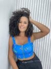 cropped borboleta azul