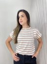 t shirt listra marrom claro