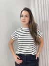 t shirt listra preta