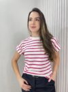 t shirt listra rosa
