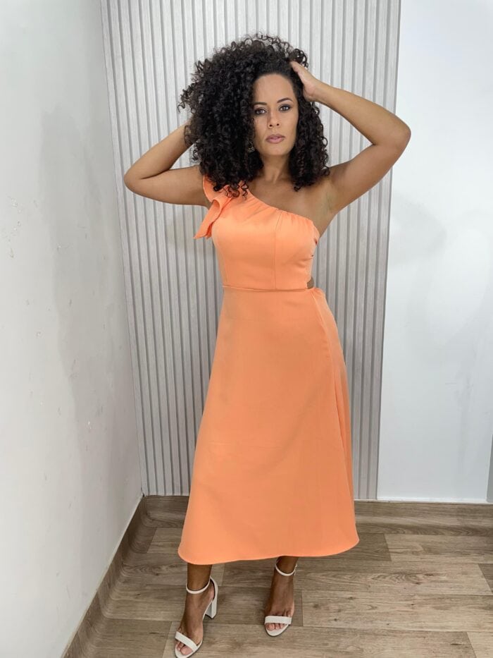 vestido dara salmão vestido dara salmão