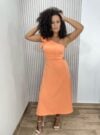 vestido dara salmão