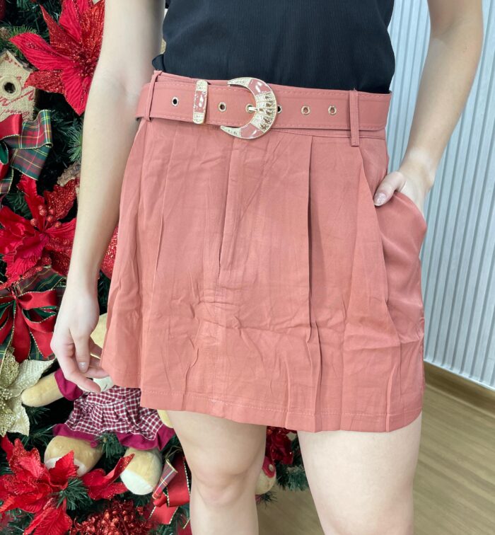 short saia maju rosa queimado short saia maju rosa queimado