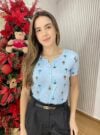 t shir flamingo azul bb