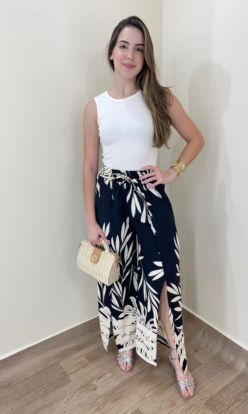 calÇa pantalona poliana floral 0055