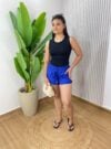 short tactel bia azul marinho