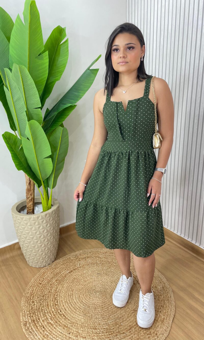 vestido nina verde militar