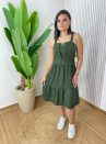 vestido nina verde militar