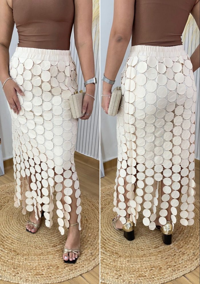 saia midi helena bege saia midi helena bege