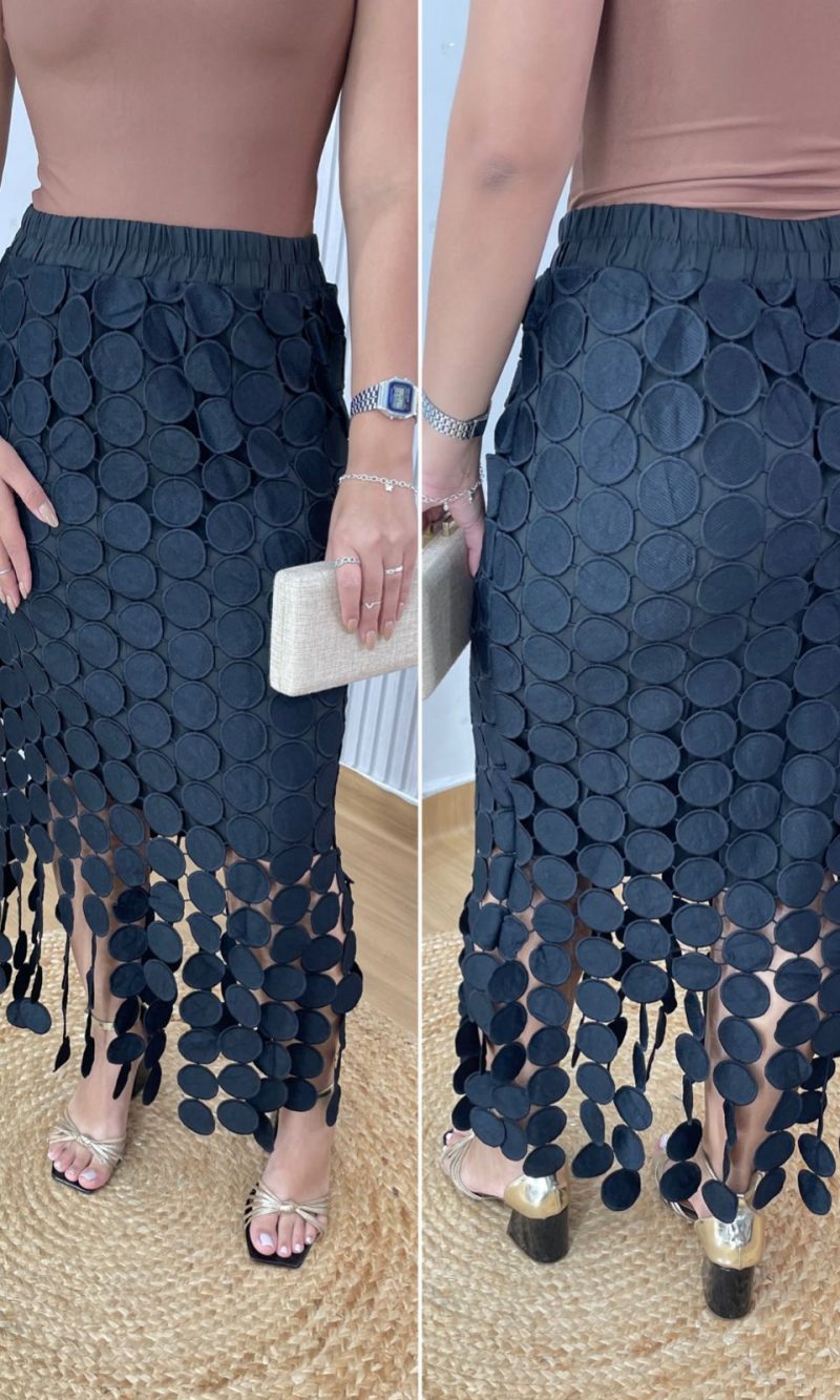 saia midi helena preta saia midi helena preta