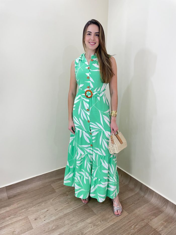 vestido marcela verde água