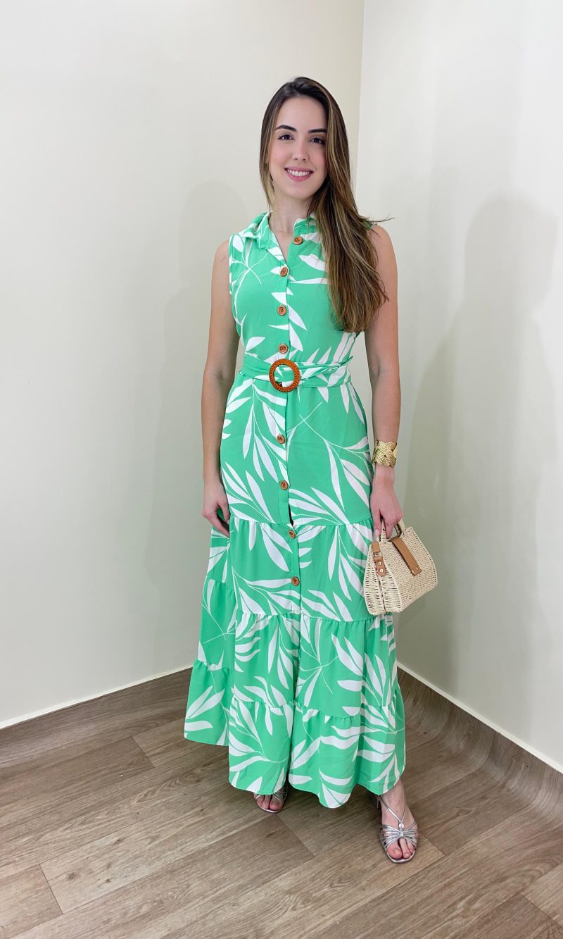 vestido marcela verde água