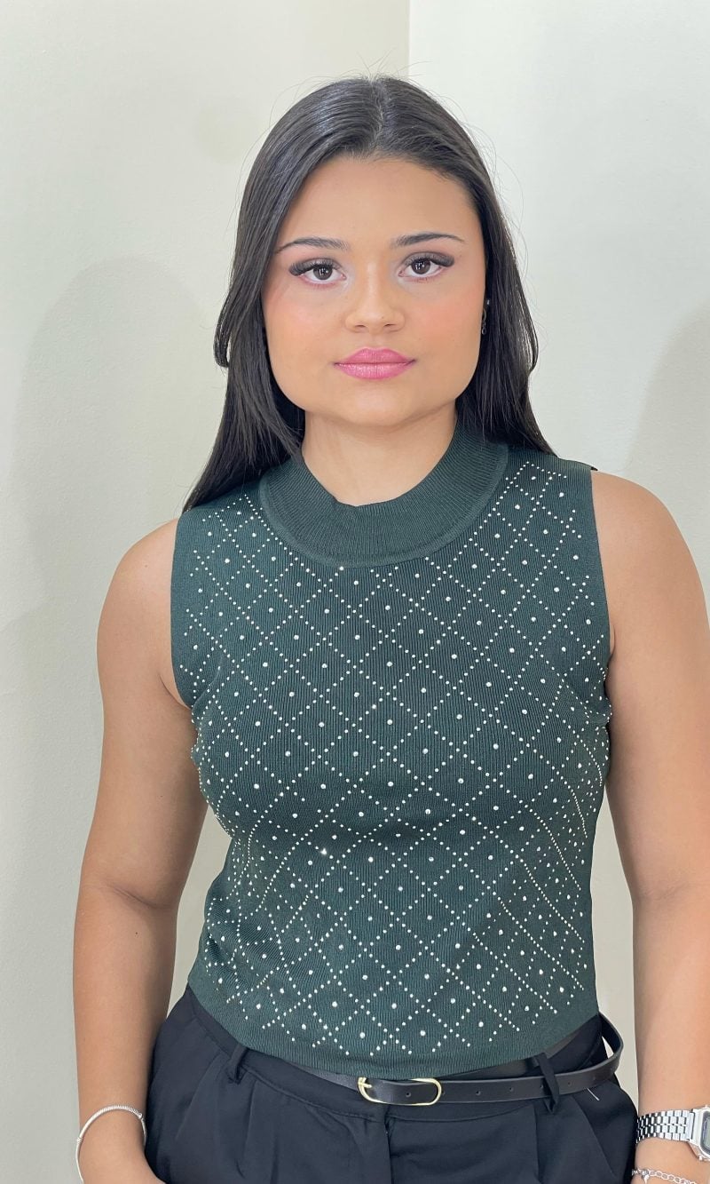 cropped cris verde militar