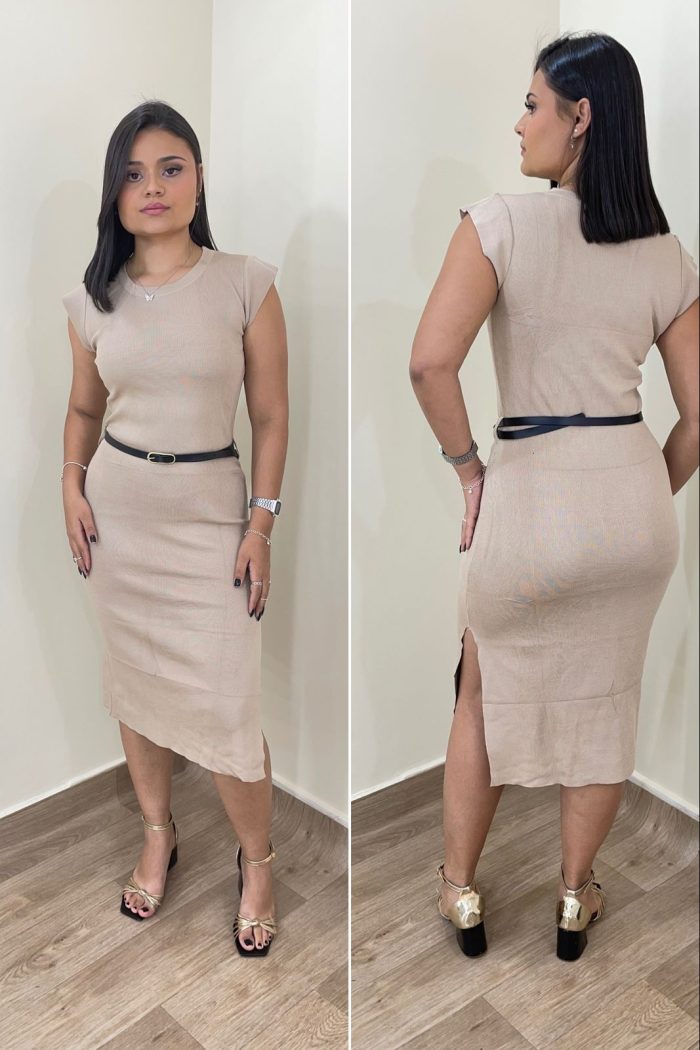 vestido elizane bege vestido elizane bege