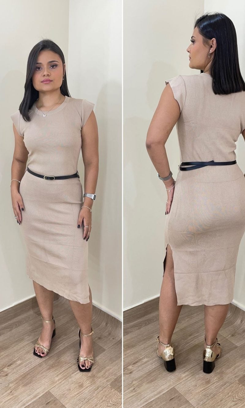 vestido elizane bege