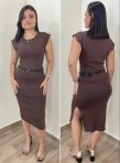 vestido elizane marrom