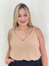 blusa plus raiane bege escuro