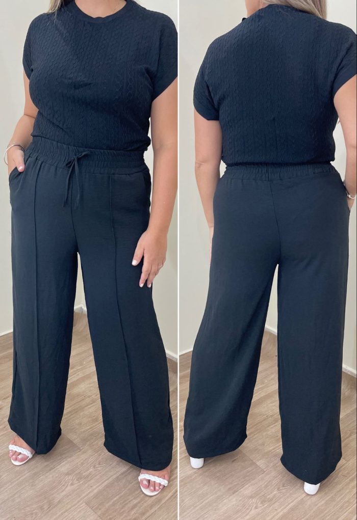 calça pantalona plus elaine preta calça pantalona plus elaine preta