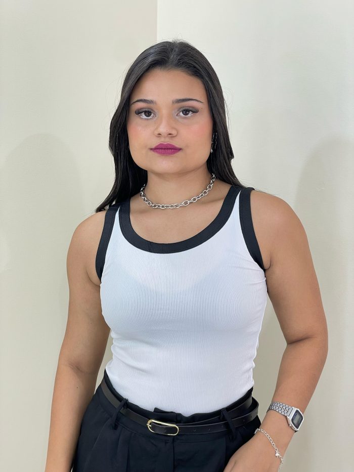 regata bicolor branca regata bicolor branca