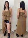 túnica boho bege escuro