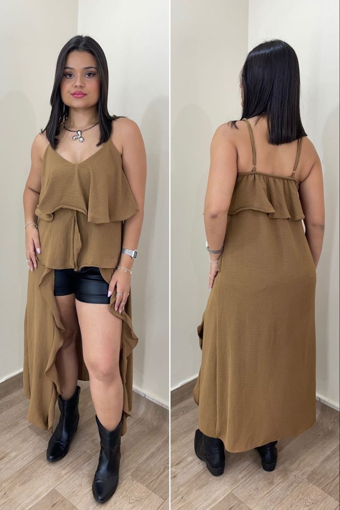 túnica boho bege escuro túnica boho bege escuro