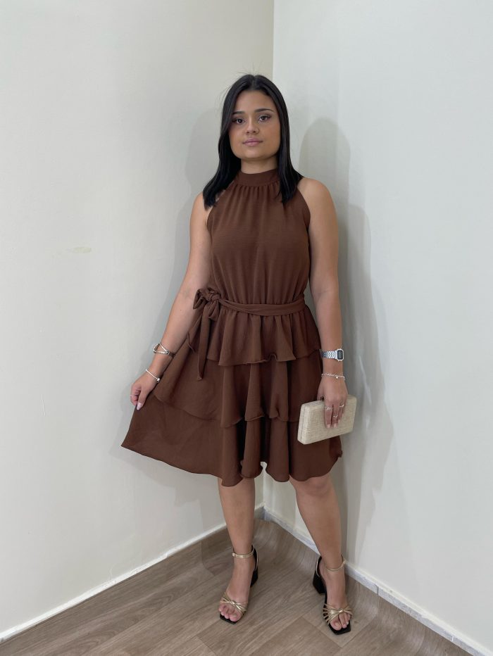vestido dulce marrom vestido dulce marrom