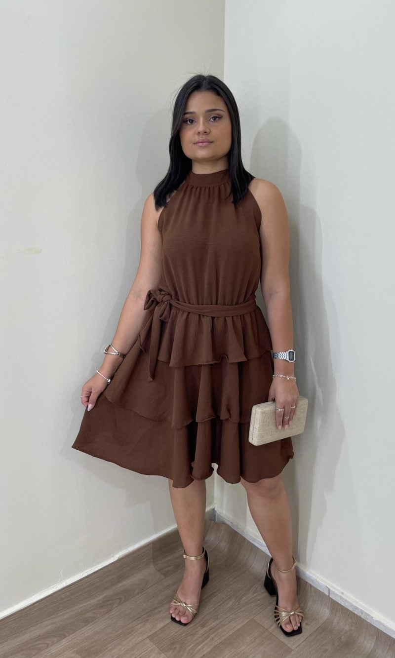 vestido dulce marrom