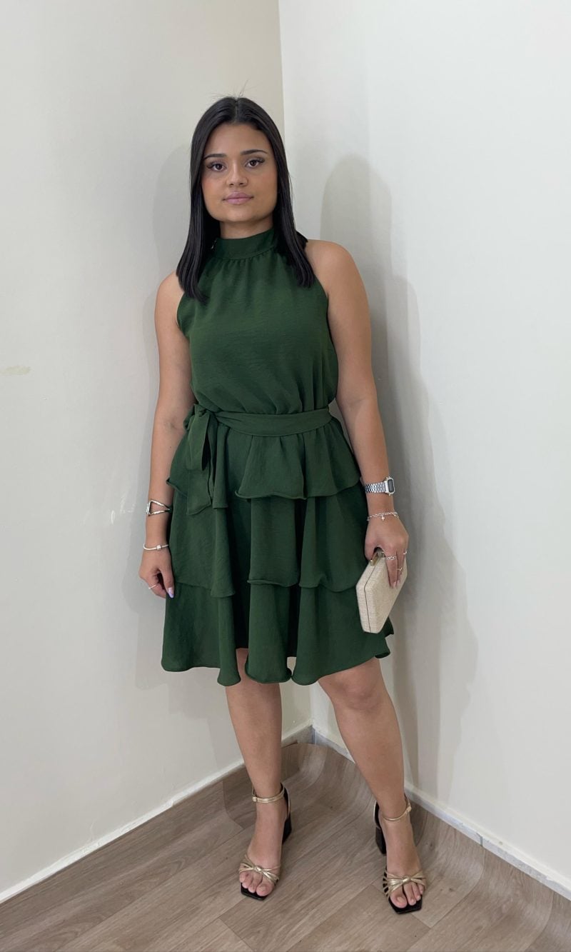 vestido dulce verde militar