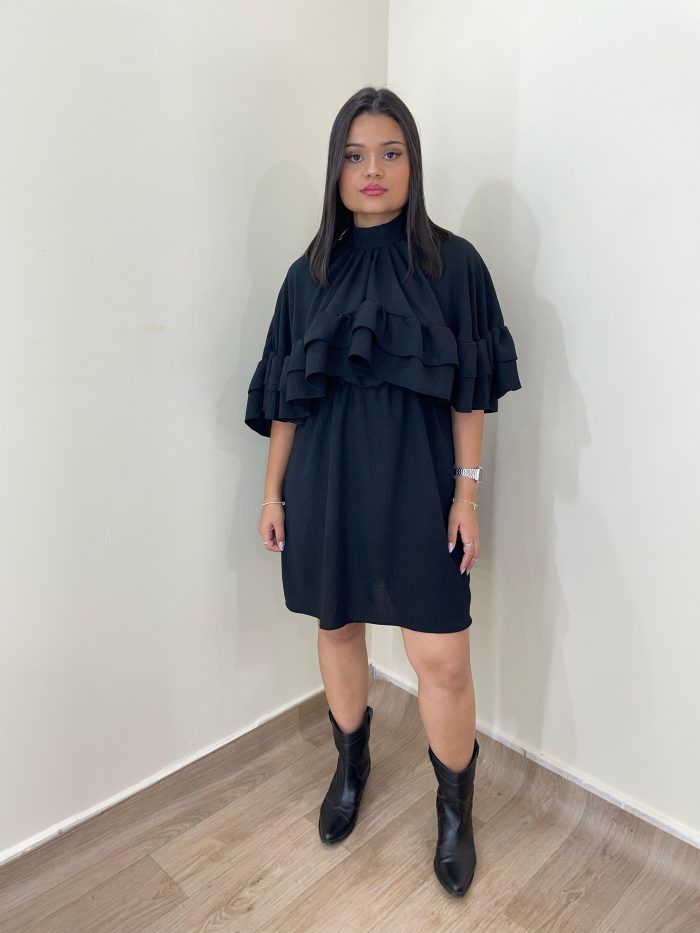 vestido capa boho preto vestido capa boho preto