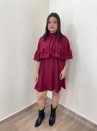 vestido capa boho vinho