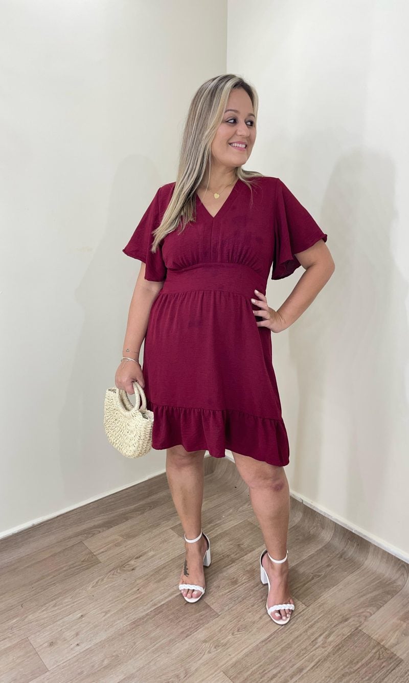 vestido plus ligia vinho