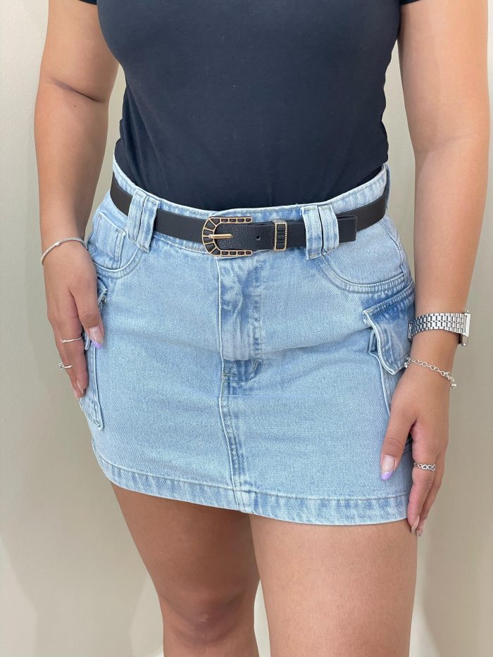 saia jeans cargo azul saia jeans cargo azul