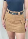 saia jeans cargo caramelo