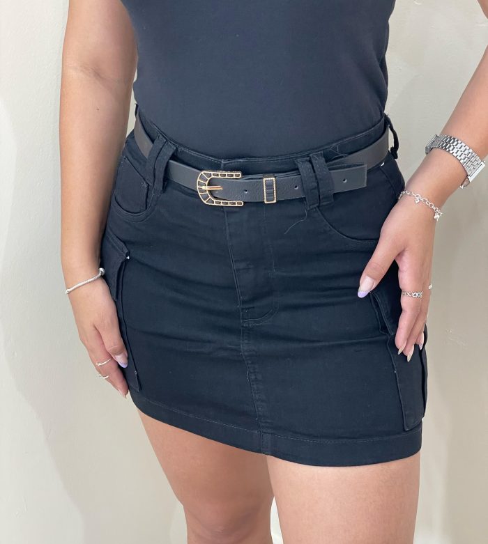 saia jeans cargo preta saia jeans cargo preta
