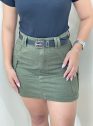saia jeans cargo verde militar