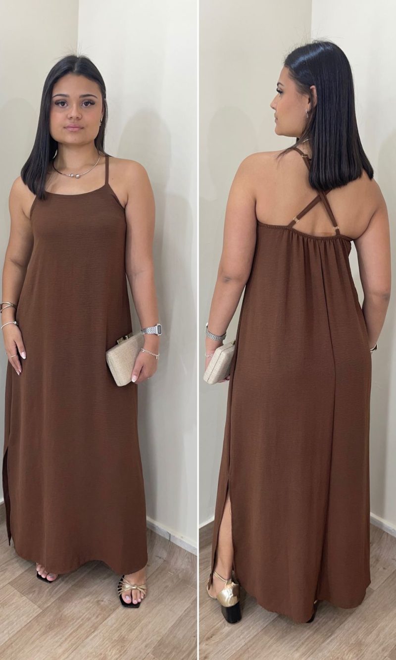 vestido athena marrom