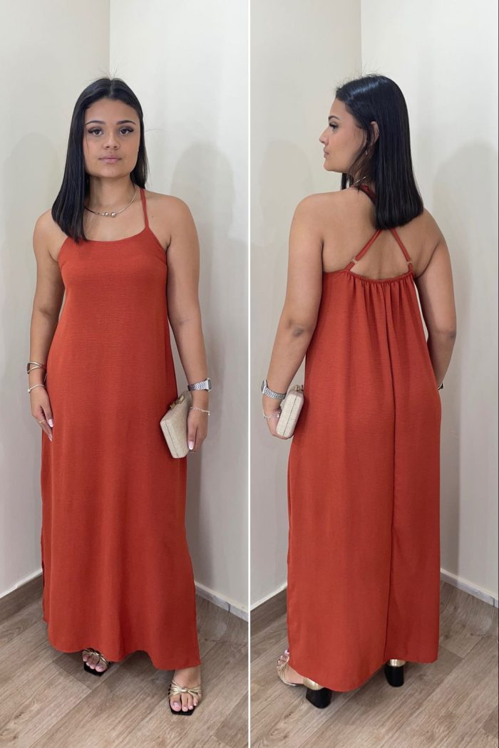 vestido athena terra cota vestido athena terra cota