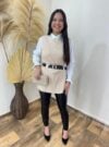 conjunto colete e camisa lina