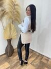 conjunto colete e camisa lina