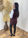 conjunto colete e camisa lina